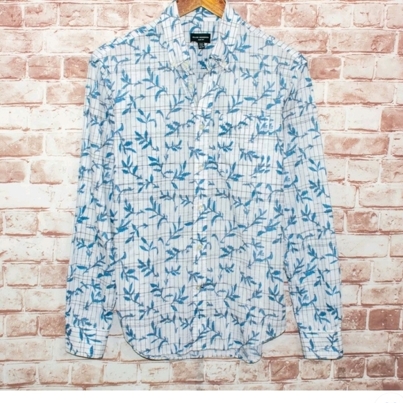 NWT Men's Club Monaco leaf print shirt